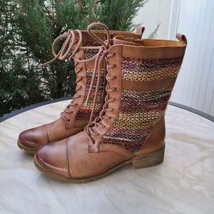 Sofft Avery SZ 8.5 Flat Leather Sweater Combat Boots